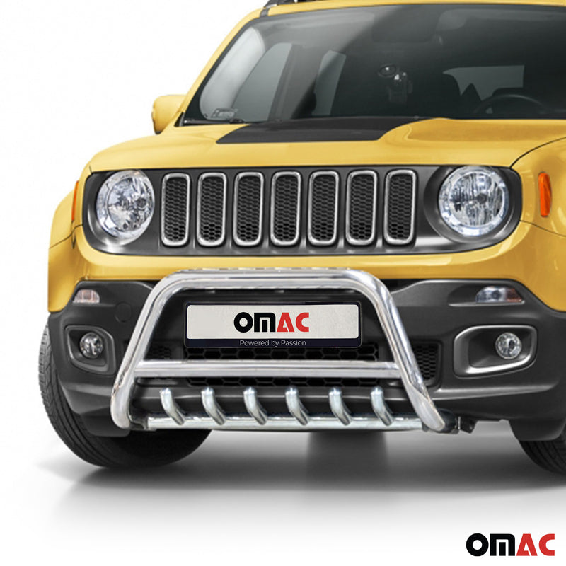 Protezione anteriore per Jeep Renegade 2014-2024 con ABE acciaio argento