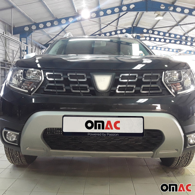 Strisce griglia per Dacia Duster 2018-2021 in acciaio inox argento 2x