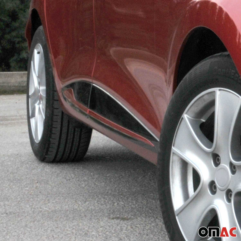 Striscia di protezione per portiera laterale per Renault Clio 2012-2019 in acciaio inox rosso 4x 