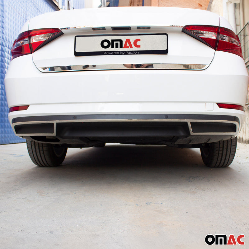 Modanatura paraurti scarico per Skoda Superb 2015-2025 in acciaio inox, 3 pezzi 