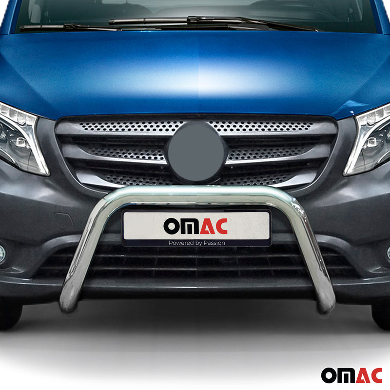 Protezione anteriore in acciaio per Mercedes Vito W447 2014-2025 ABE Silver 