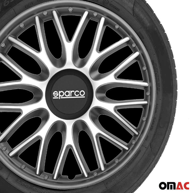 Coprimozzi Sparco da 15 pollici Roma grigio argento 4 pezzi