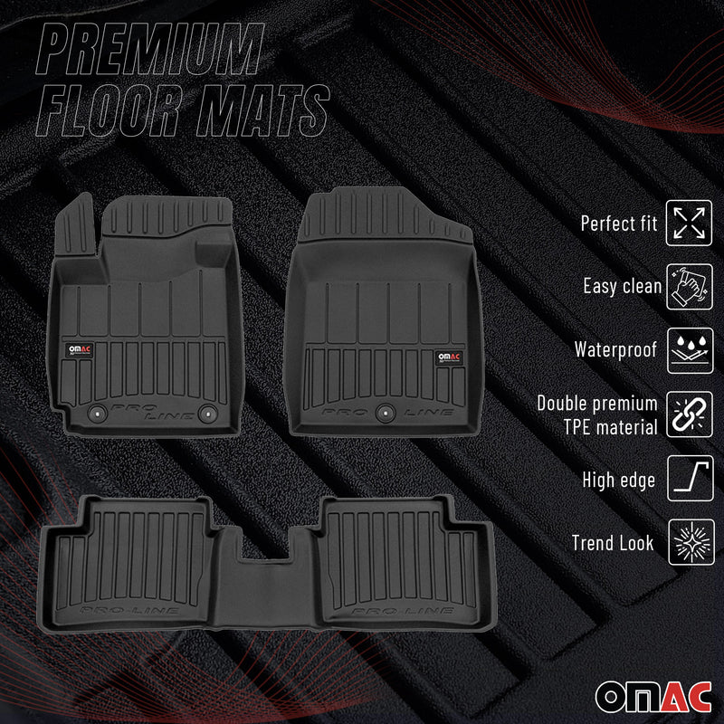 Tappetini Kia Picanto 2011-2017 TPE Nero 3 pezzi