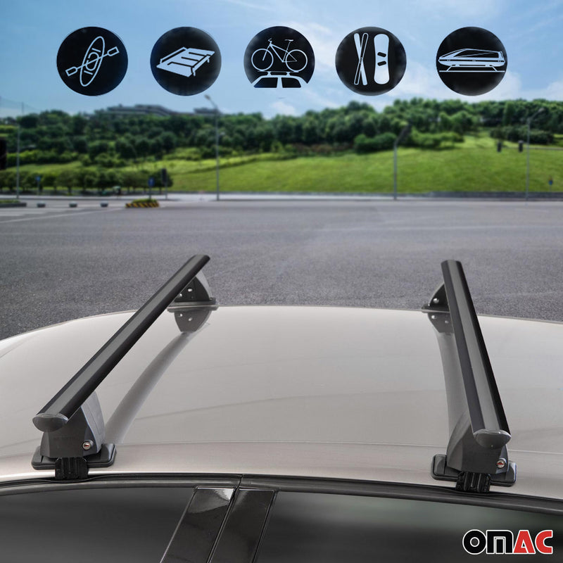 Portapacchi Menabo per Alfa Romeo 159 berlina 2005-2012 ABE alluminio nero 2x