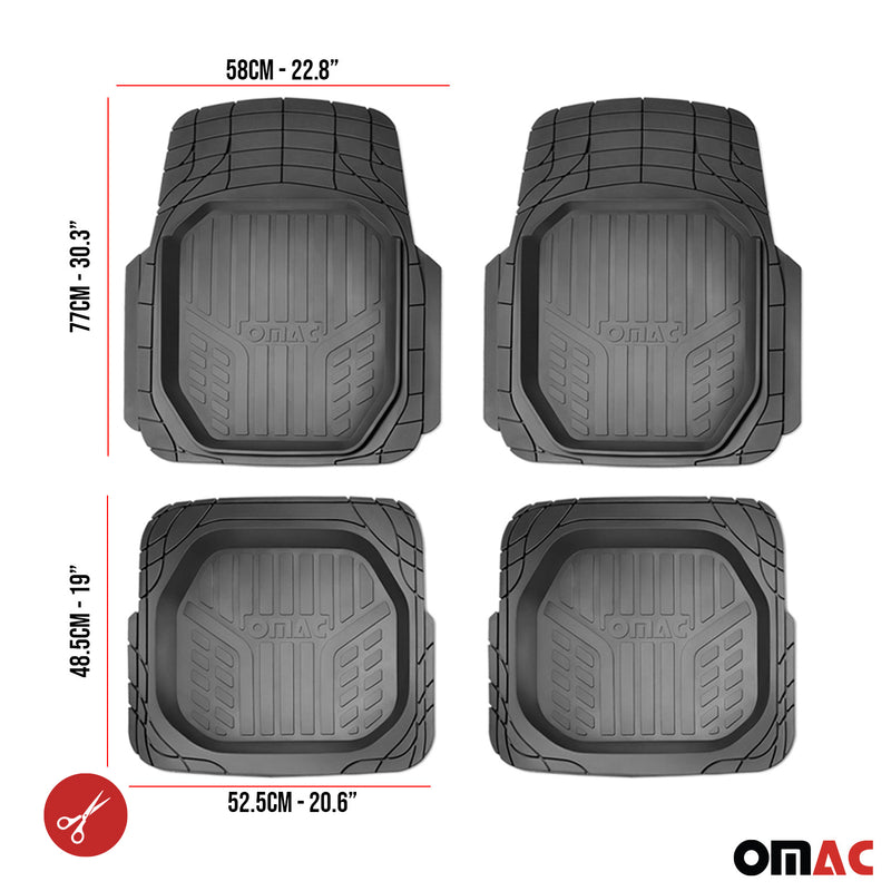 Tappetini su misura per Skoda Rapid 2012-2019 in gomma nera, 4 pezzi