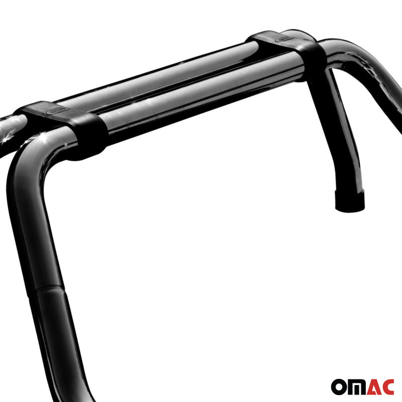 Roll bar arrotolabile in acciaio colorato per Toyota Hilux 2006-2023 Nero Ø76mm