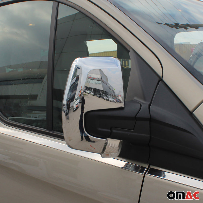Calotte specchietti retrovisori per Ford Transit Custom 2012-2024 ABS cromato