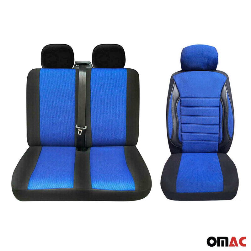 Coprisedili per VW Crafter Mercedes Sprinter Nero Blu 2+1 Anteriori