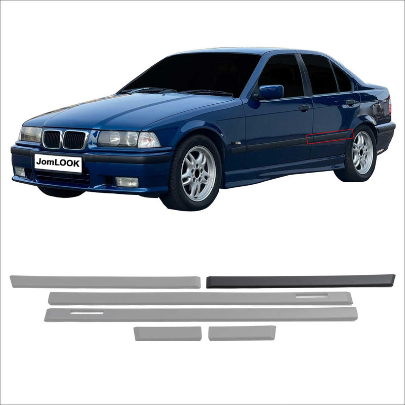 Modanature laterali JOM per porte BMW Serie 3 E36 Limo Touring nere 6 pezzi