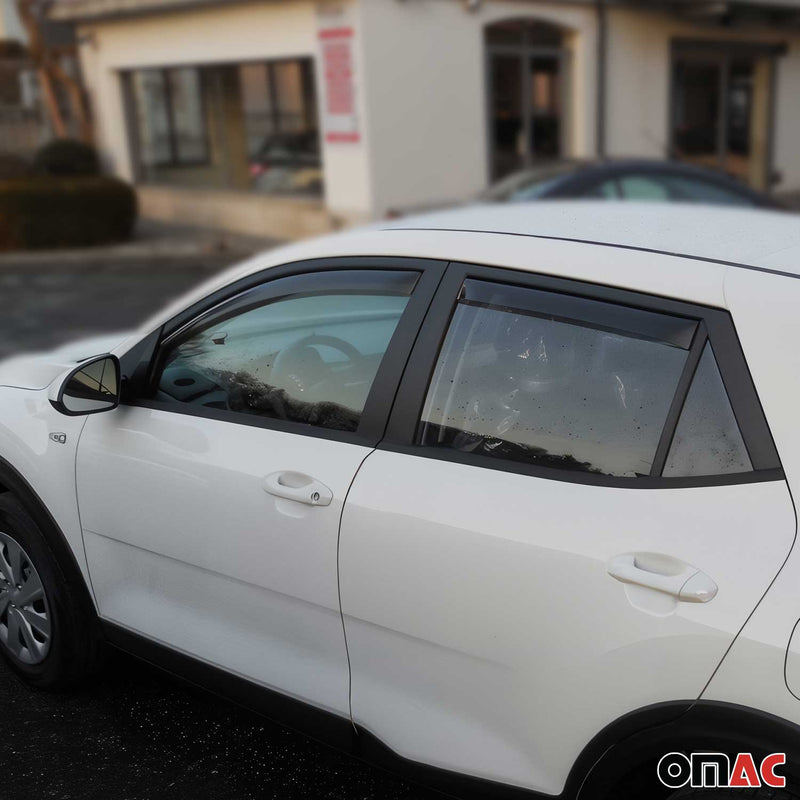 Deflettori antivento e antipioggia per Kia Stonic 2017-2025 in acrilico scuro, 4 pezzi