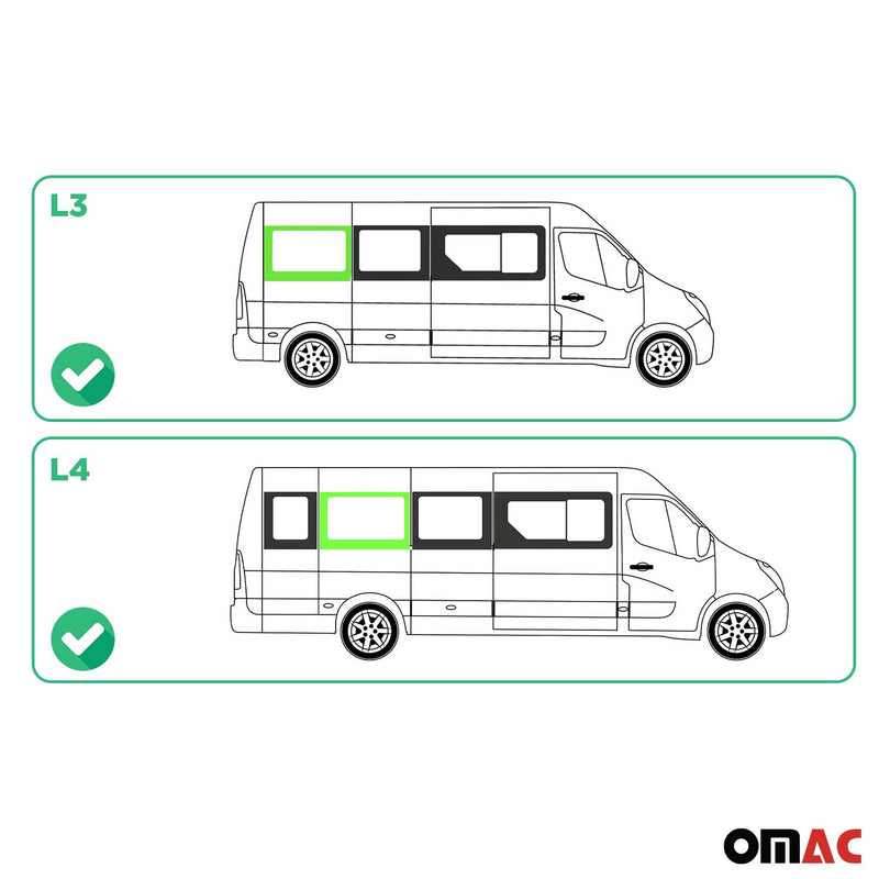 Finestrino laterale auto per Renault Master 2010-2025 Destro L3 Centrale L4 Centrale anteriore