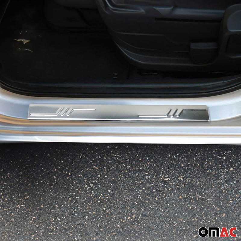 Soglie porte per Opel Astra H 2004-2010 in acciaio inox argento 2 pezzi