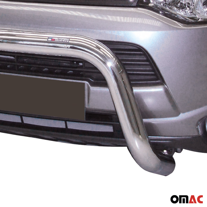 Protezione anteriore per Mitsubishi Outlander 2013-2015 ø76 acciaio argento