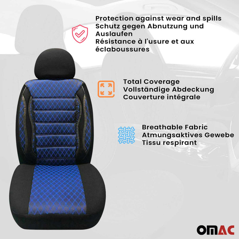 Coprisedili per Nissan Primastar 2001-2025 Nero Blu 2+1 Anteriori