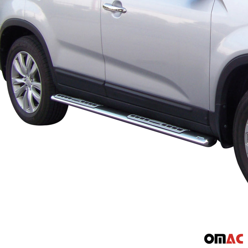 Minigonne laterali in acciaio inossidabile per Kia Sorento 2009-2012 Argento