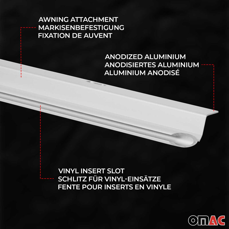 Binario parasole per Ford Transit / Tourneo Custom dal 2023 L1 Silver Alu