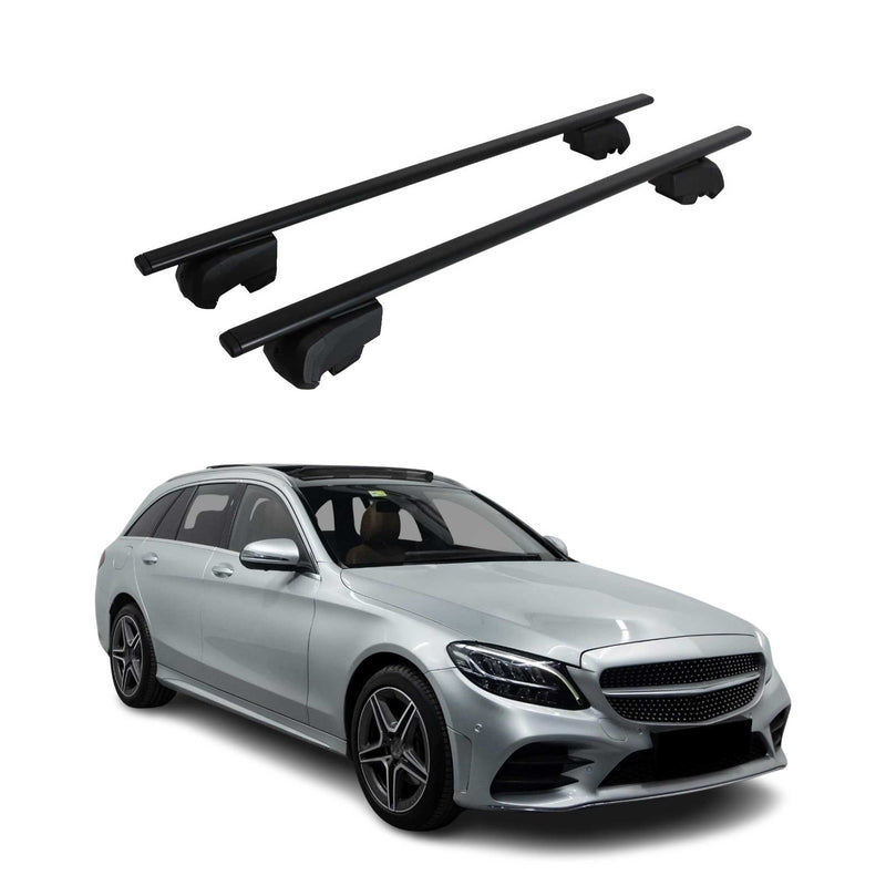 Portapacchi da tetto per Mercedes Classe C S205 2014-2021 ABE Nero 2x