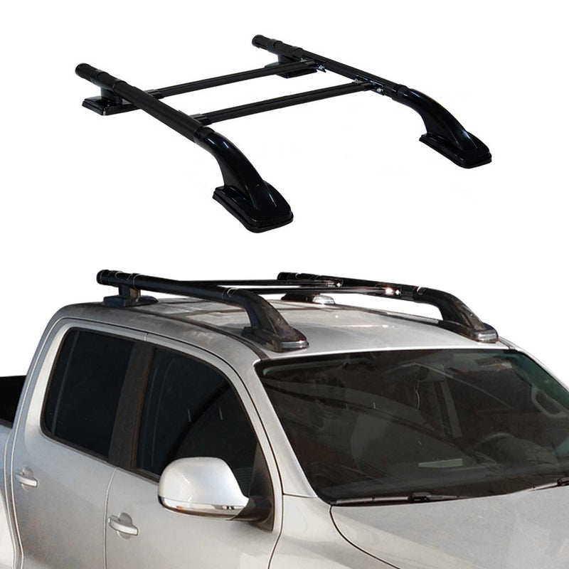 Set di barre portatutto per Ford Ranger Double Cab 2 2007-2012, alluminio nero, 4 pezzi