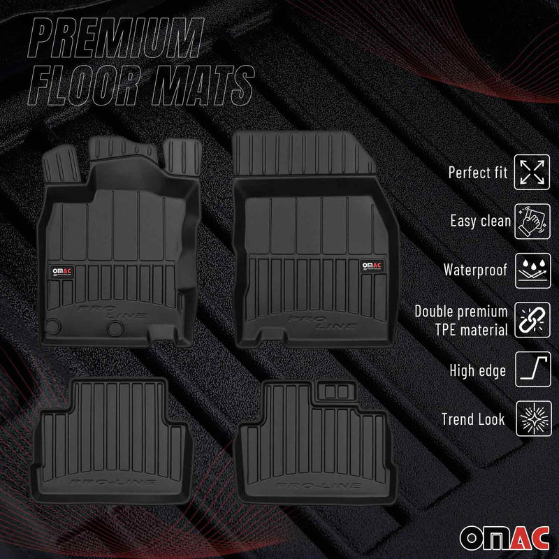 Tappetini Nissan Qashqai J11 2014-2021 in TPE nero, 4 pezzi