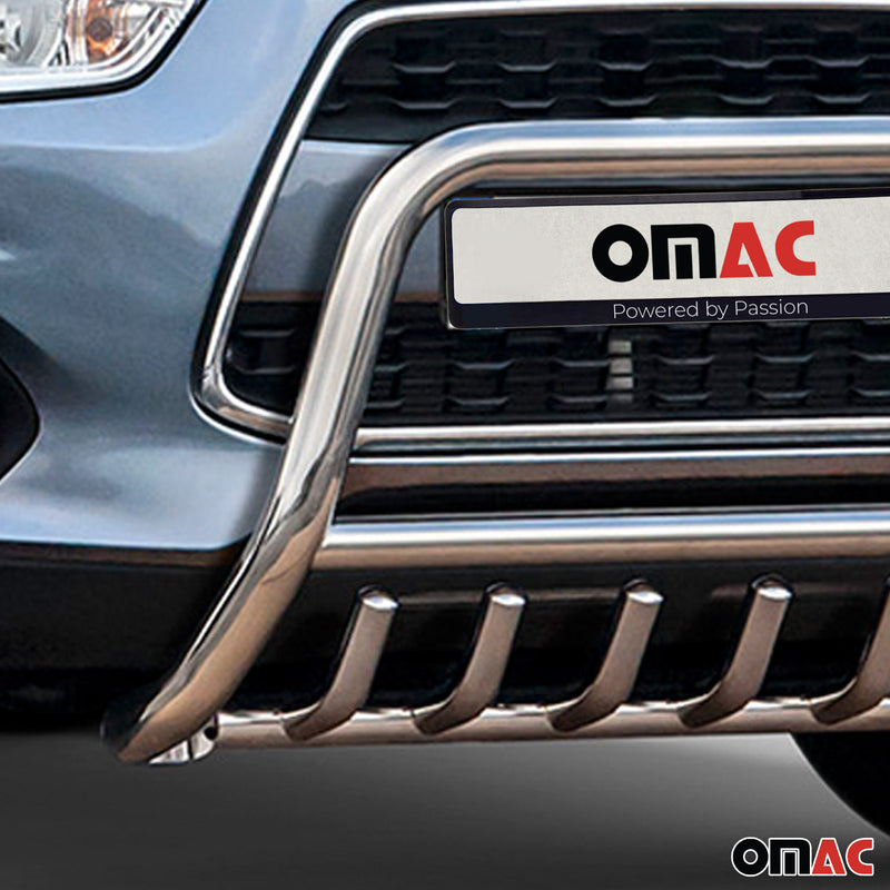 Protezione anteriore per Mitsubishi ASX 2012-2017 con ABE acciaio argento 