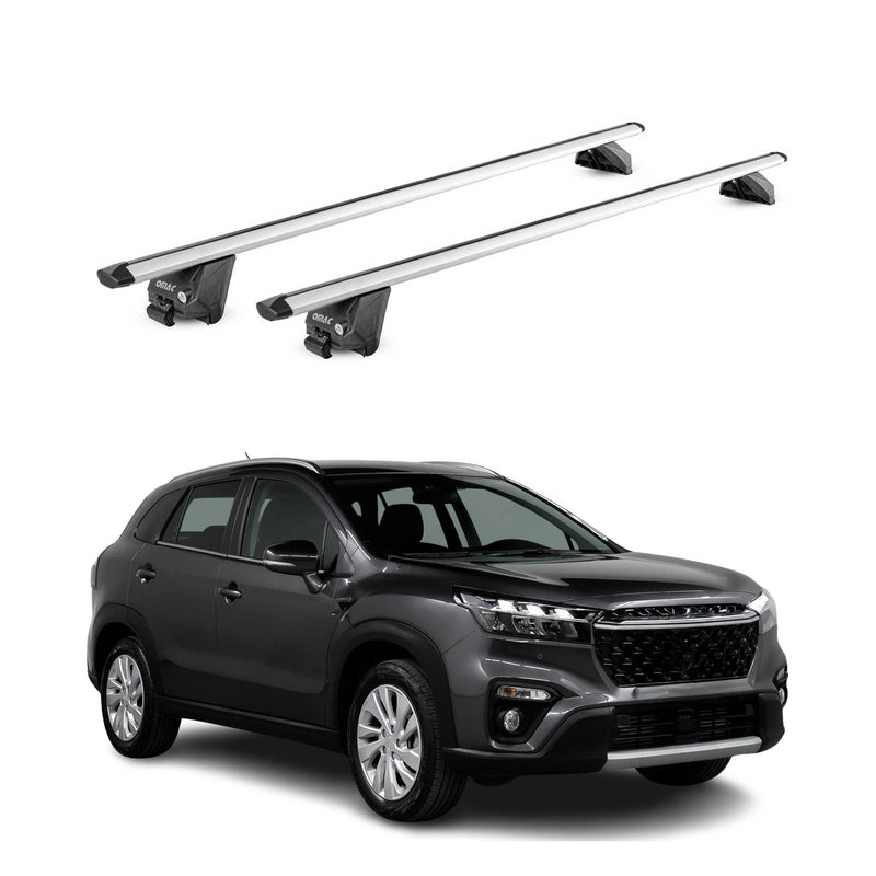 Portapacchi da tetto per Suzuki S-Cross 2022-2025 alluminio argento 2 pezzi ABE
