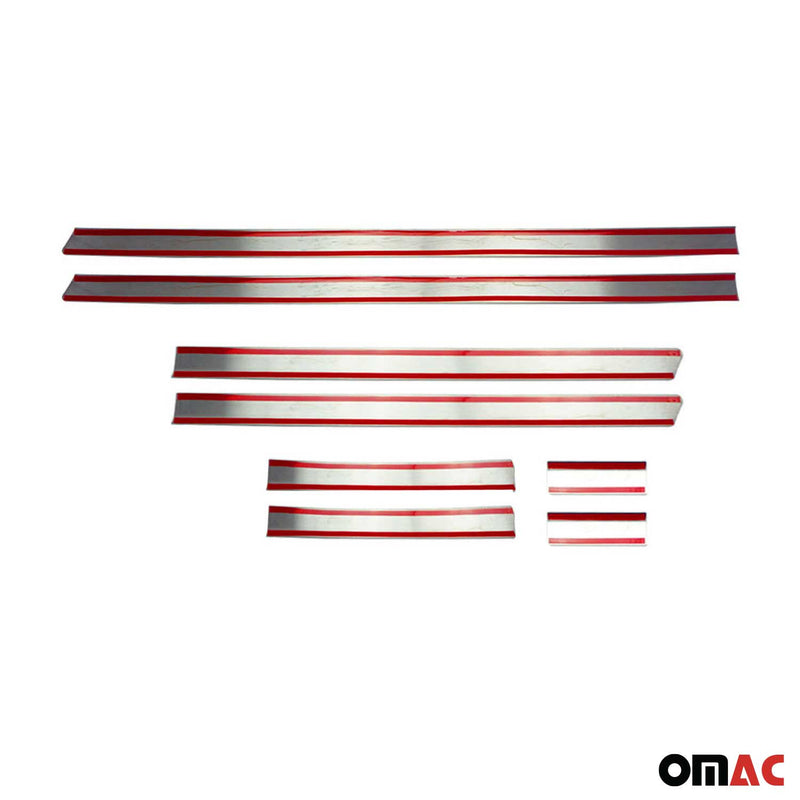 Protezione per porta laterale con striscia per VW Transporter T5 2003-2015 porta singola L2 cromata