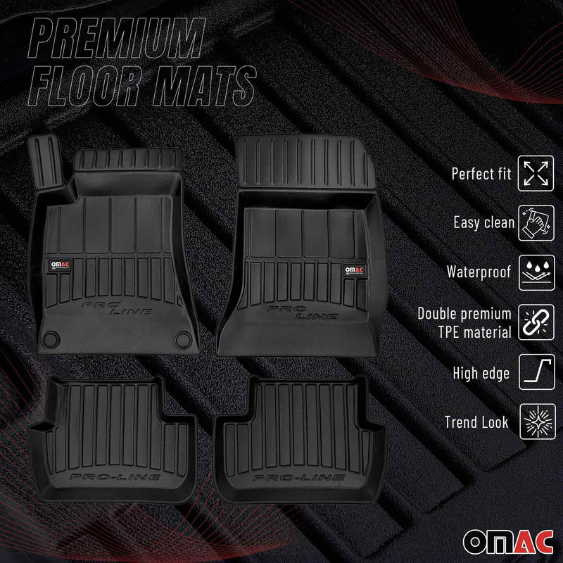 Tappetini in TPE neri per Mercedes Classe B W242 W246 2011-2018, 4 pezzi