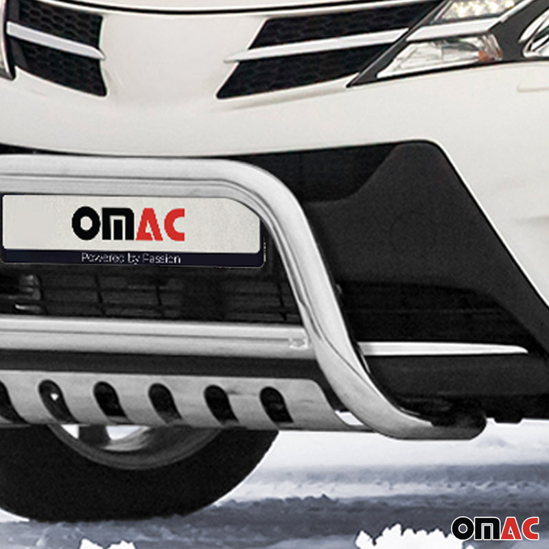 Protezione anteriore per Toyota RAV4 2013-2015 con ABE in acciaio inox argento 