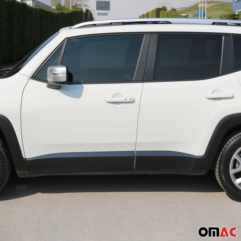 Seitentürleiste Türschutzleiste für Jeep Renegade 2015-2024 Chrom Dunkel 4x