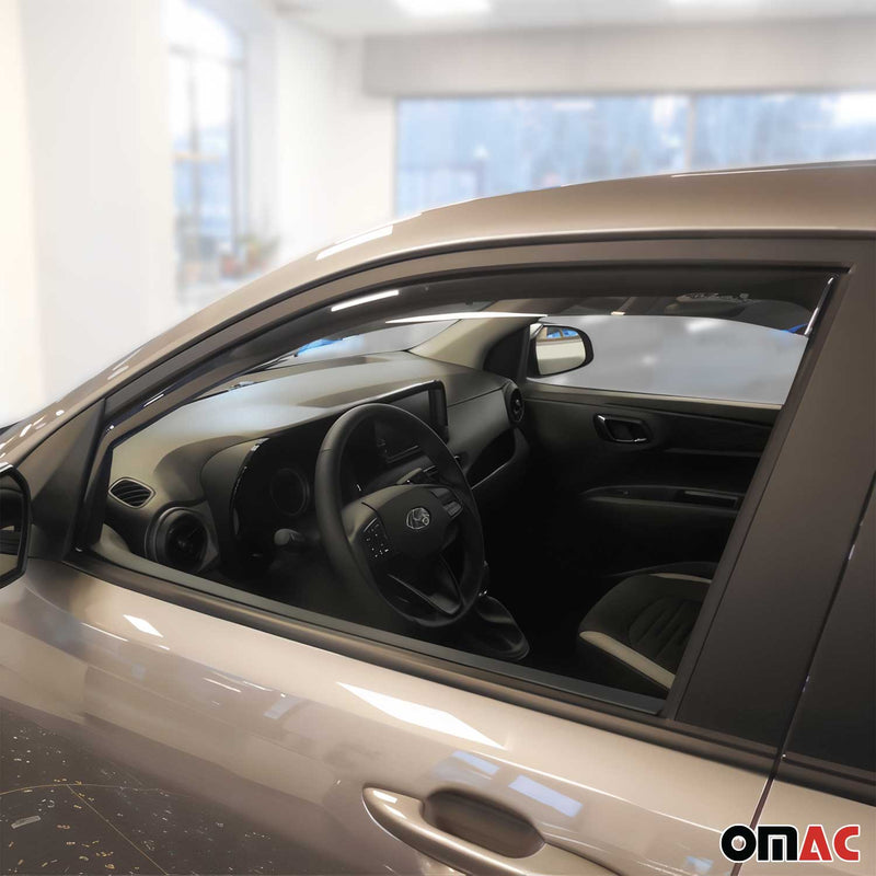 Deflettori antivento e antipioggia per Hyundai i10 2020-2025 in acrilico scuro, 4 pezzi