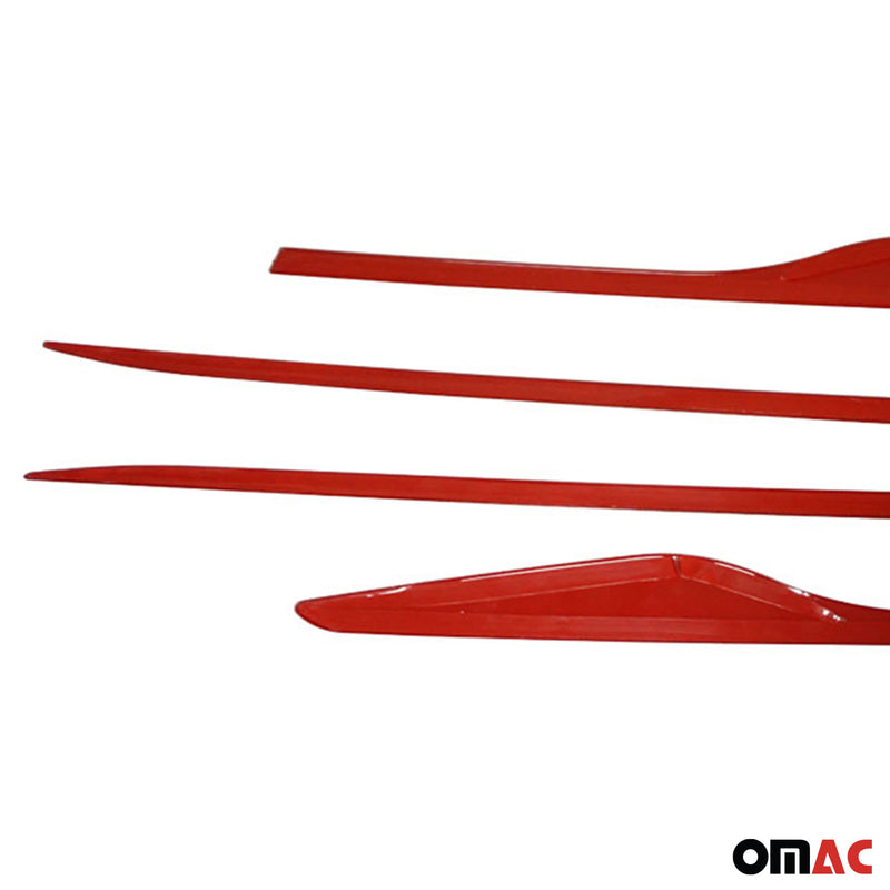 Striscia di protezione per portiera laterale per Renault Clio 2012-2019 in acciaio inox rosso 4x 
