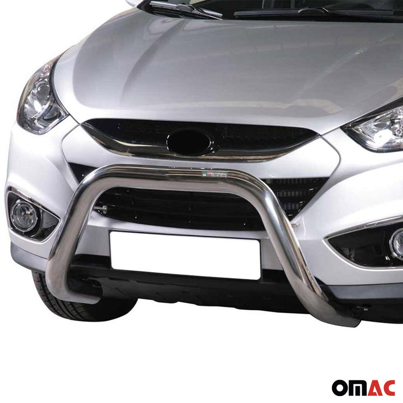 Protezione anteriore per Hyundai ix35 2009-2015 ø76mm acciaio argento
