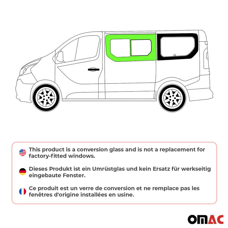 Seitenfenster Schiebefenster für Fiat Talento 2016-2020 Links Auto L1 L2 Schwarz