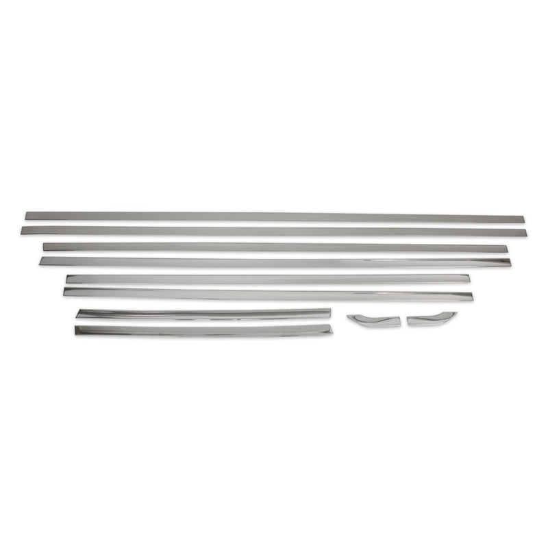 Listelli decorativi per finestrini MAN TGE 2017-2021 in acciaio inox cromato, 10 pezzi 