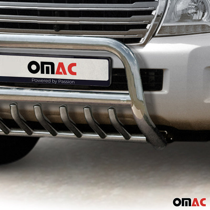 Protezione anteriore per Toyota Land Cruiser V8 2012-16 ABE acciaio argento 