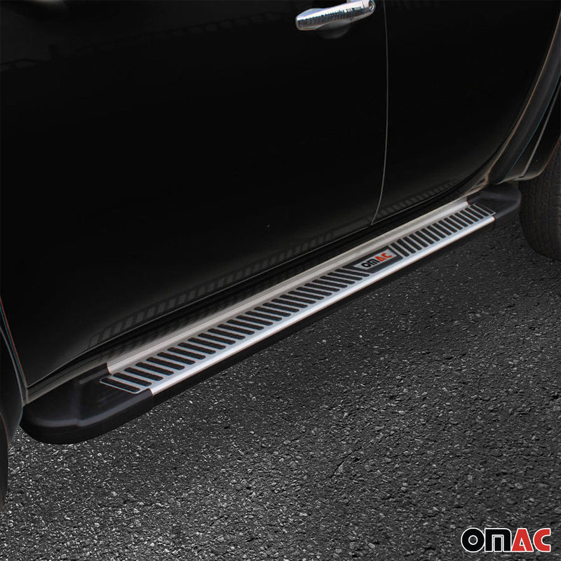 Pedane laterali minigonne per Audi Q7 4LB 2006-2015 Alu Nero