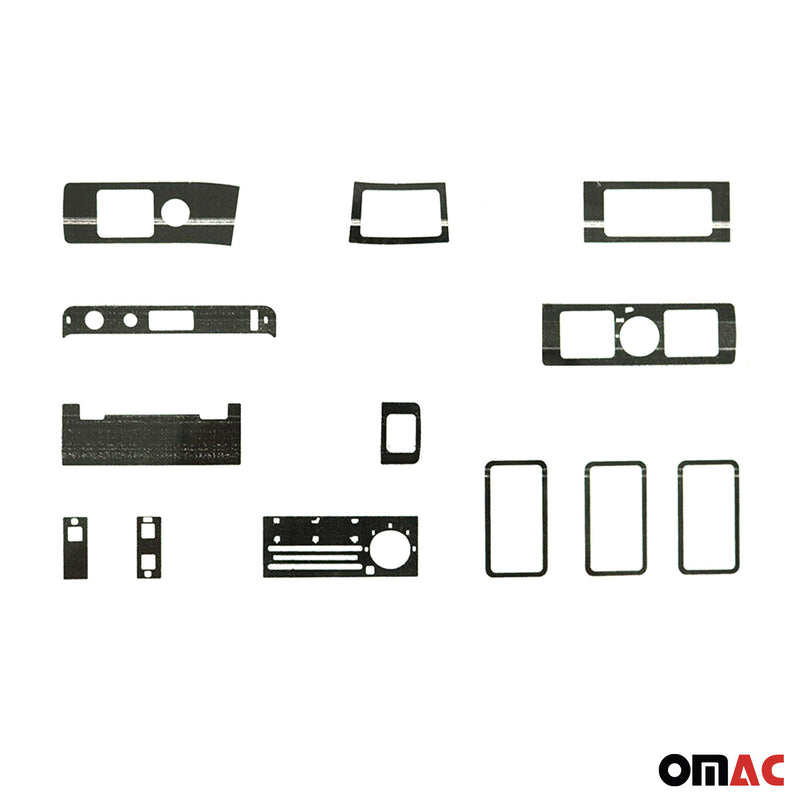 Decorazione interna abitacolo per camion Volvo FH12 1993-2002 effetto alluminio, 13 pezzi 