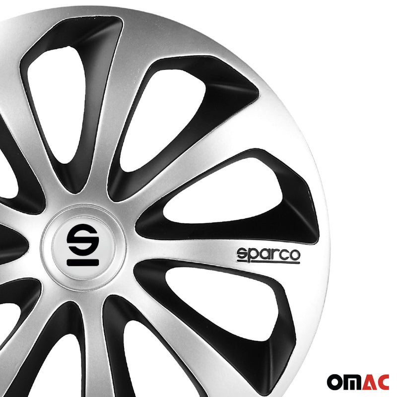 Coprimozzi Sparco 16 pollici Sicilia Argento Nero 4 pezzi