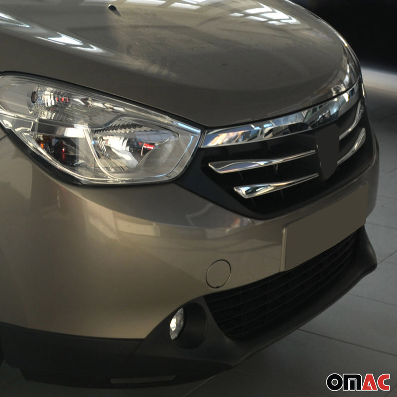 Listelli griglia per Dacia Lodgy 2012-2017 in acciaio inox argento 4 pezzi 