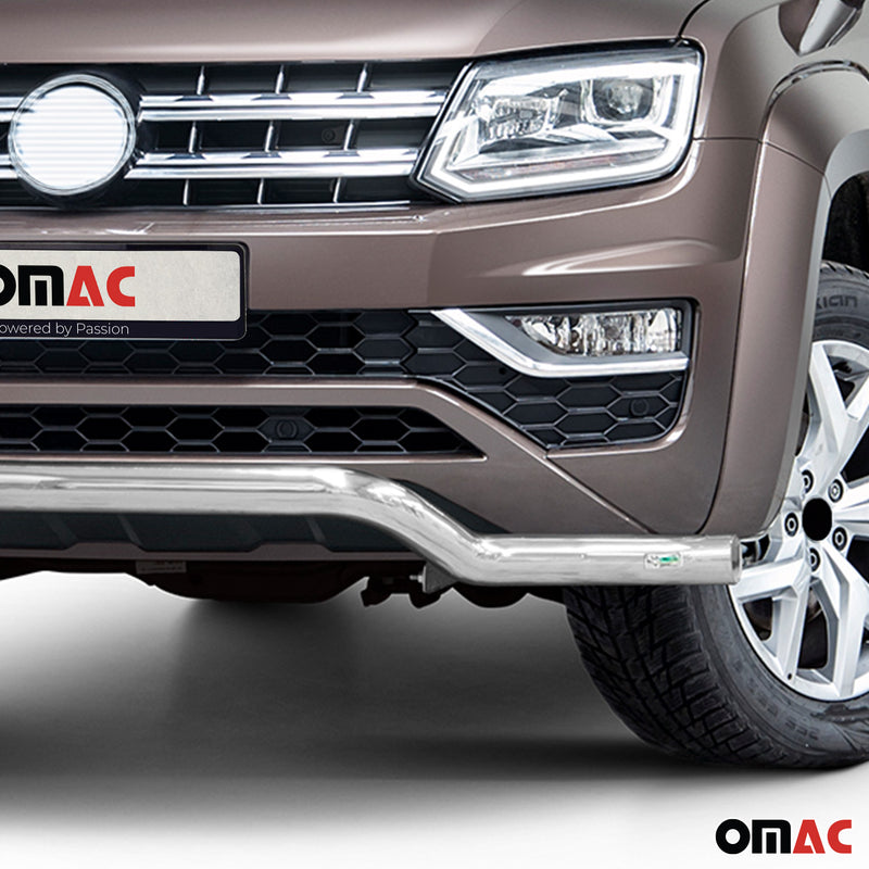 Barra di protezione anteriore per VW Amarok 2016-2021 con ABE in acciaio argento 