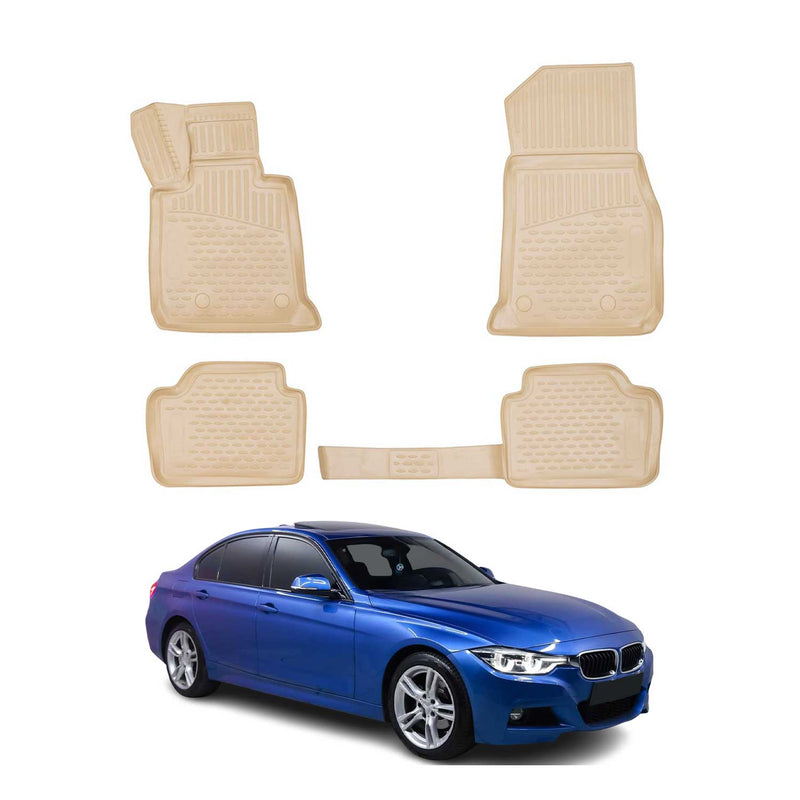 2015-2024 BMW 3er Touring Fußmatten TPE Beige 4 tlg