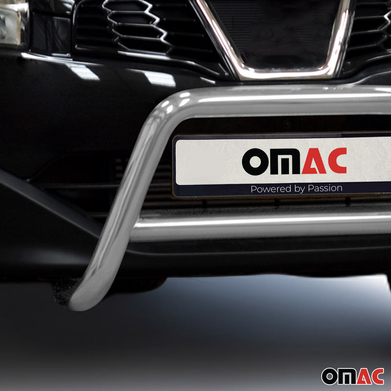 Protezione anteriore per Nissan Qashqai +2 2010-2013 con ABE acciaio argento