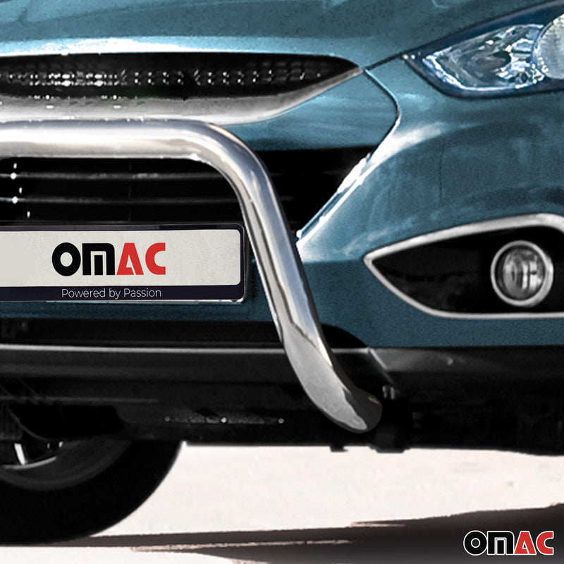 Protezione anteriore per Hyundai ix35 2010-2015 con bull bar ABE argento 