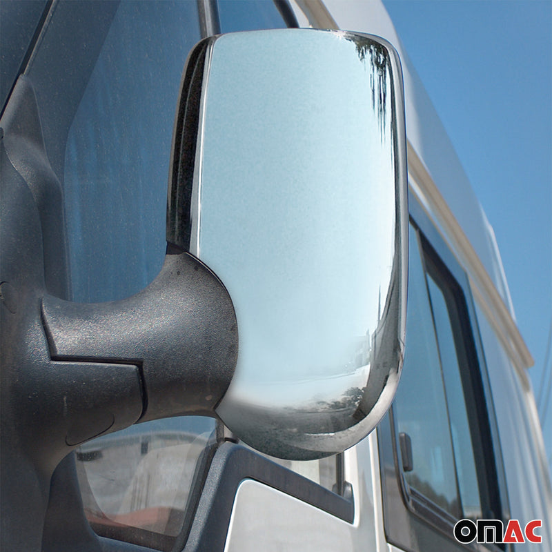 Calotte specchietti retrovisori per Ford Transit 2000-2012 ABS cromato argento 2 pezzi