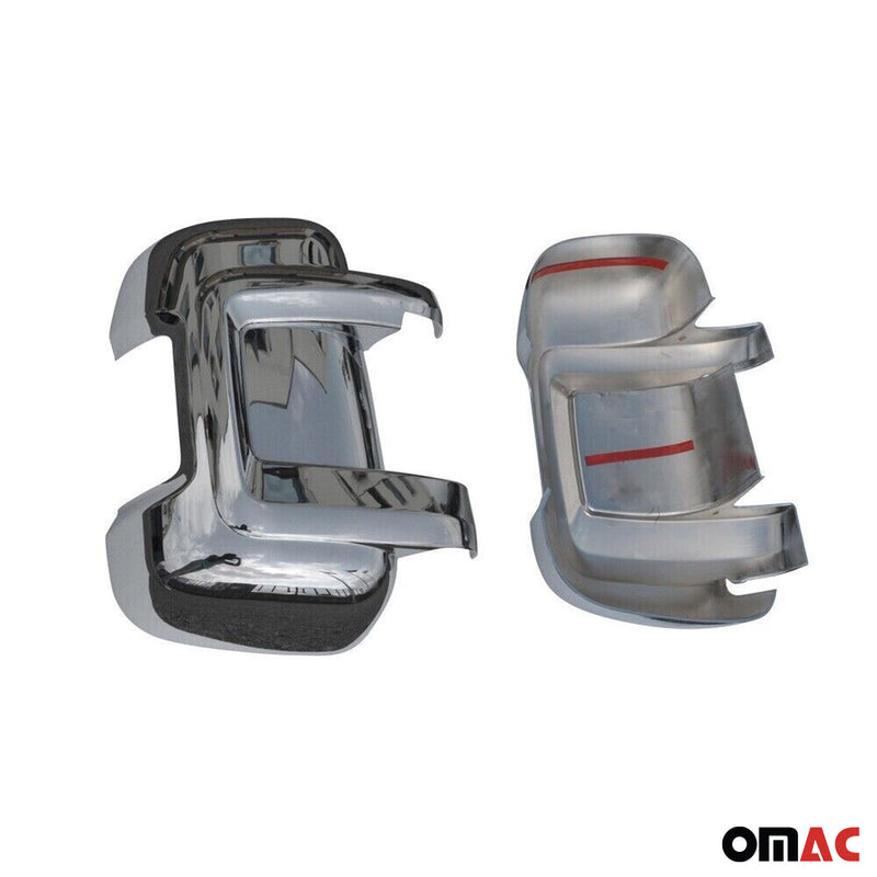 Calotte specchietti retrovisori per Fiat Ducato 2006-2025 cromate ABS argento 2 pezzi