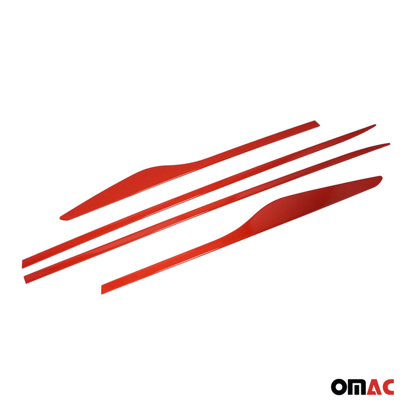 Striscia di protezione per portiera laterale per Renault Clio 2012-2019 in acciaio inox rosso 4x 