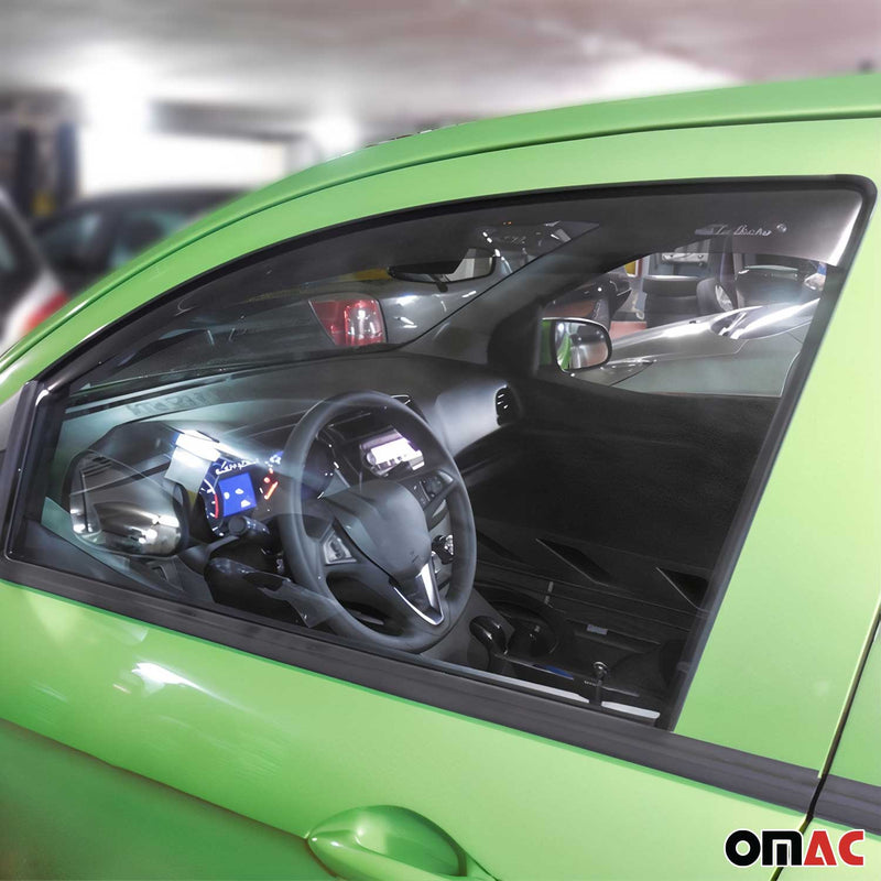 Deflettore antivento e antipioggia per Opel Karl 2015-2019 acrilico scuro 2 pezzi