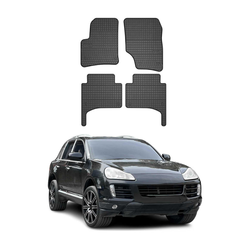 Tappetini Porsche Cayenne 2002-2007 in TPE nero, 4 pezzi