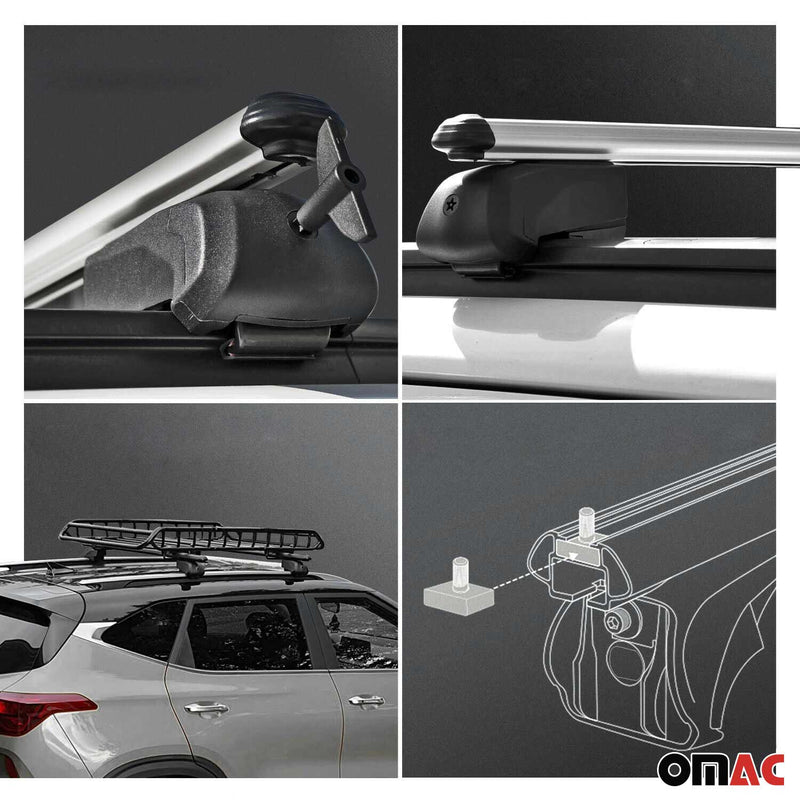 Portapacchi da tetto per Opel Mokka X 2015-2023 ABE alluminio argento 2x