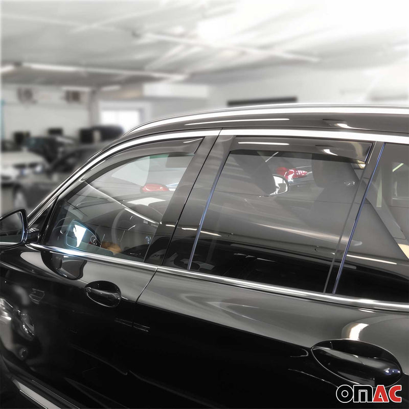 Deflettore antivento e antipioggia per BMW X3 G01 2017-2024 in acrilico scuro, 4 pezzi